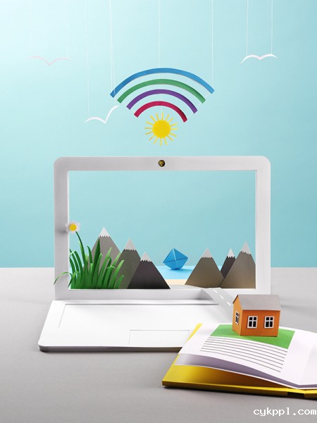 可爱的3D剪纸雕塑