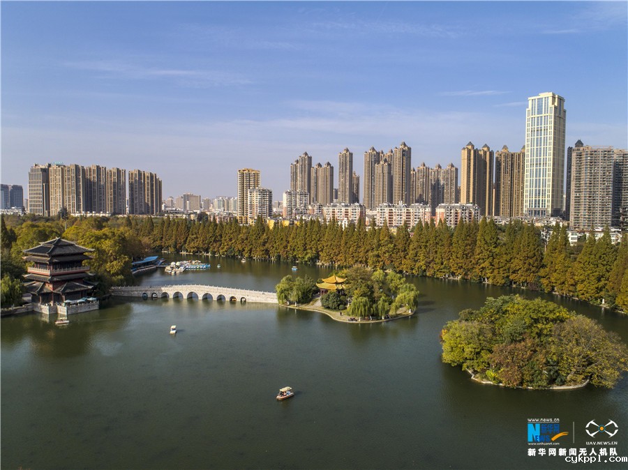 航拍：秋去冬来逍遥津