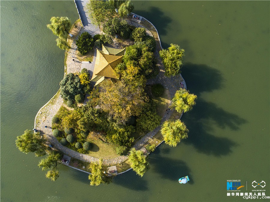 航拍：秋去冬来逍遥津