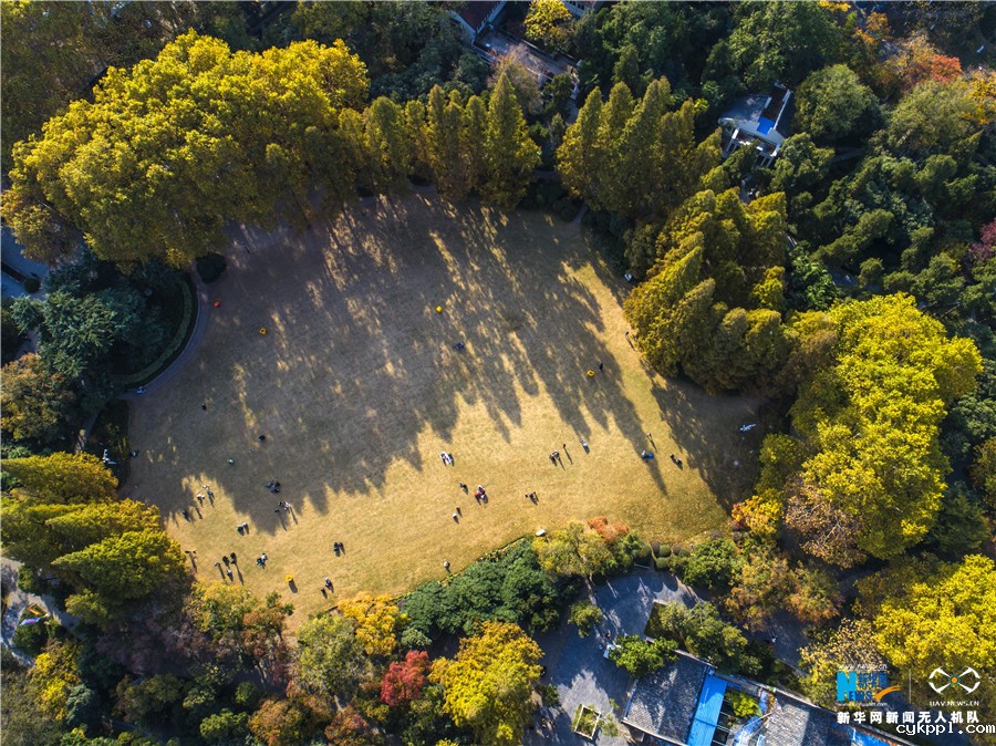 航拍：秋去冬来逍遥津