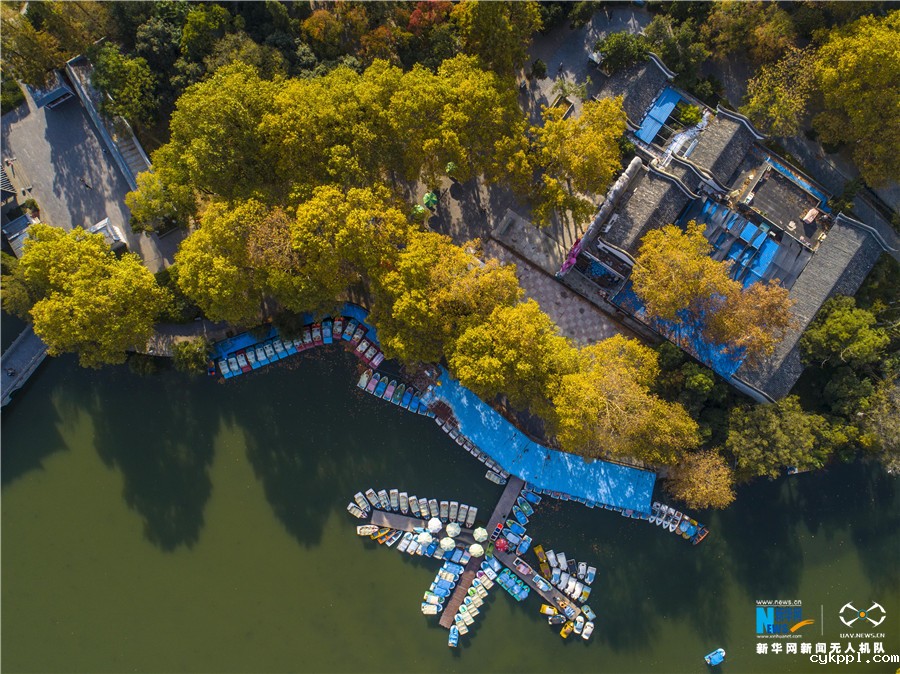航拍：秋去冬来逍遥津