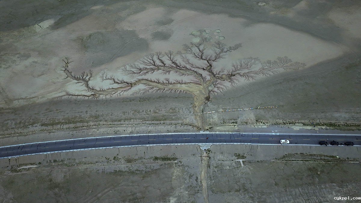 西藏那曲：高山流水雕刻“大地之树”奇景