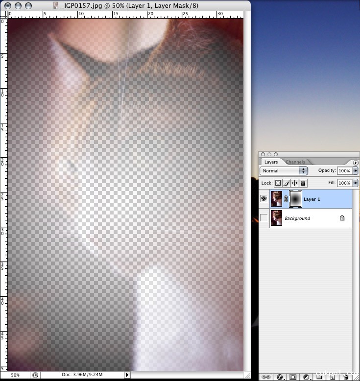 关掉原始图层的眼睛，可以看到刚才做好的渐层图层。