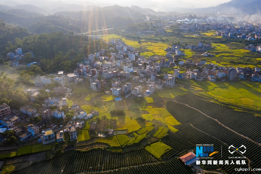 广西岑溪：青山环抱乡村如画