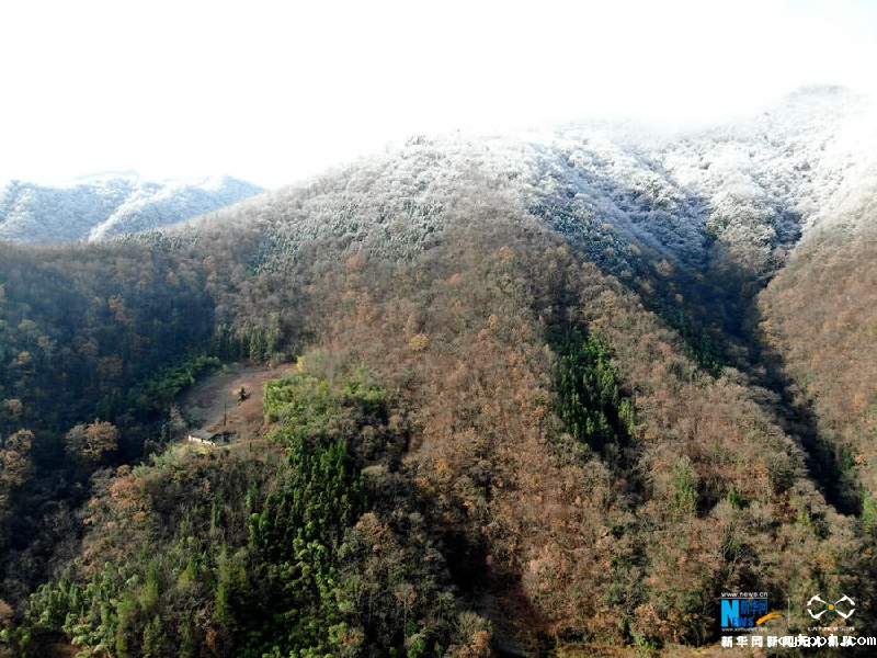 【“飞阅”中国】雪后十八里长峡 半山皑皑半山红